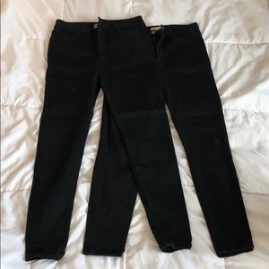 two pairs of black skinny jeans forever 21 size 29